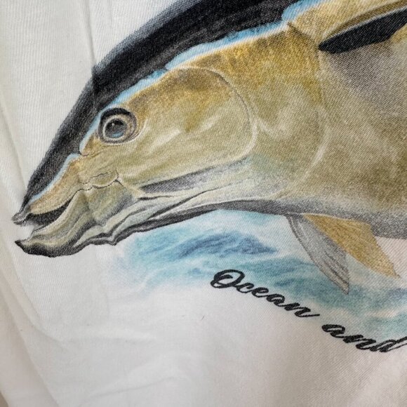 Ocean & Coast Men's White Fish Logo Southern Anglers Tee Shirt SZ S - Picture 6 of 10